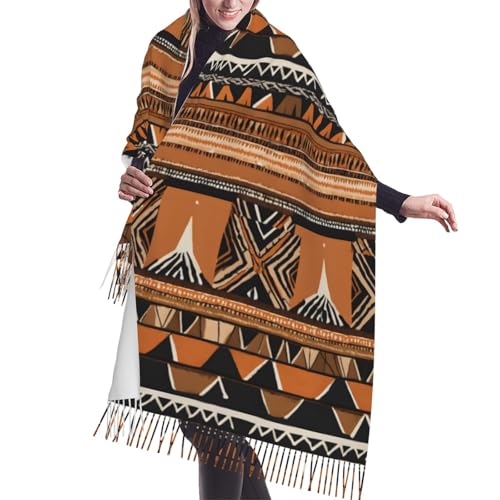 African Mud Cloth Tribal Soft Ladies' Scarves In Winter,Oversized Scarves,Fashionable Long Shawl Scarves