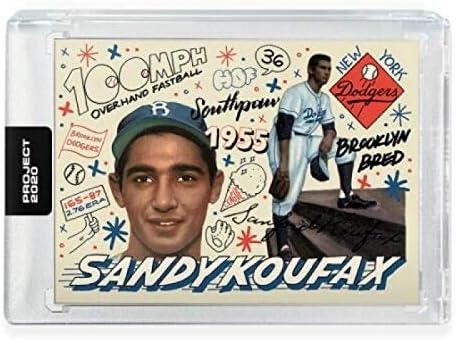 2020 Topps Project 2020 Baseball #204 Sandy Koufax Brooklyn Dodgers Artist Sophia Chang 1955 Topps Design