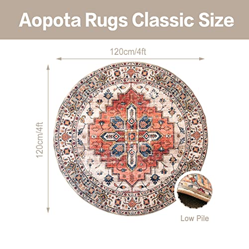 Aopota BS-1 Runner Rug Round Non Slip Distressed Faux Wool Area Rug Runner thumb #1