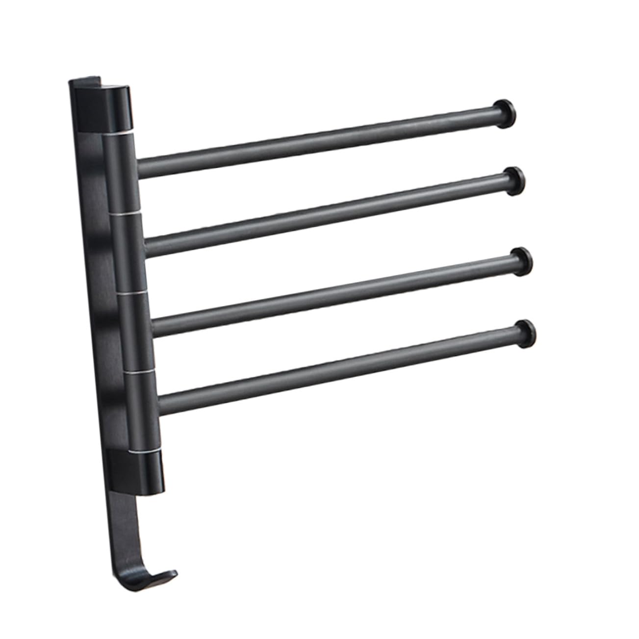 Porte-serviettes mural 4 barres pivotantes pour gain de place