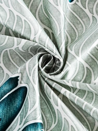 Image of Home Sizzler 2 Pieces Sunflower Panel Eyelet Polyester Door Curtains - 7 Feet, Turquoise Green