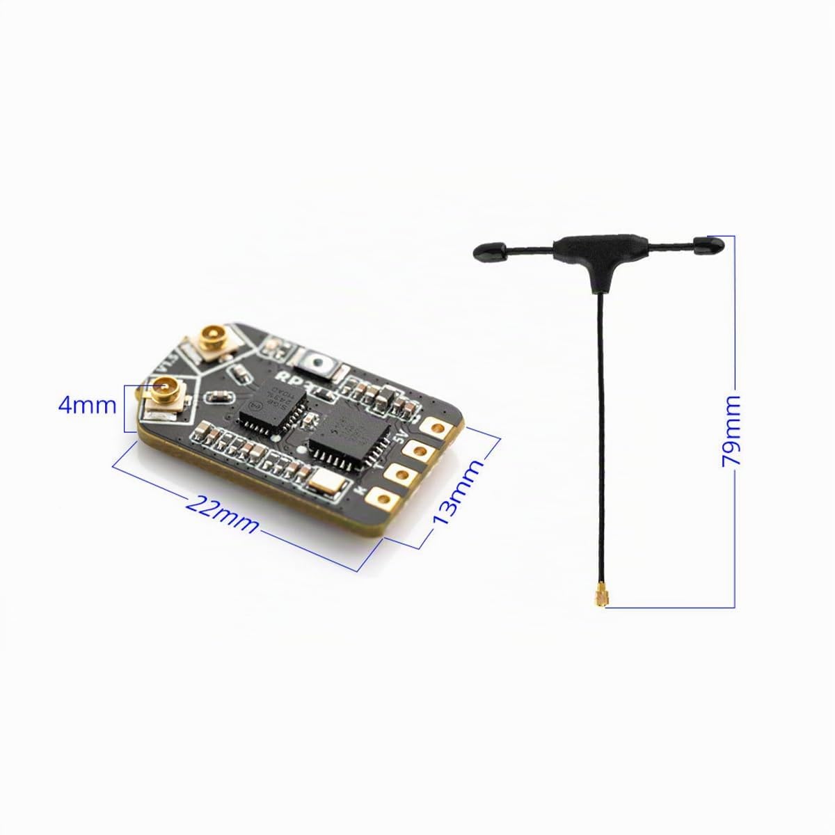 RP3 ExpressLRS 2.4GHz ELRS Nano Ricevitore Ricevitore a Bassa latenza a Lungo Raggio con Antenna UFL T per FPV Micro Drone FPV Racing Drone Quadcopter