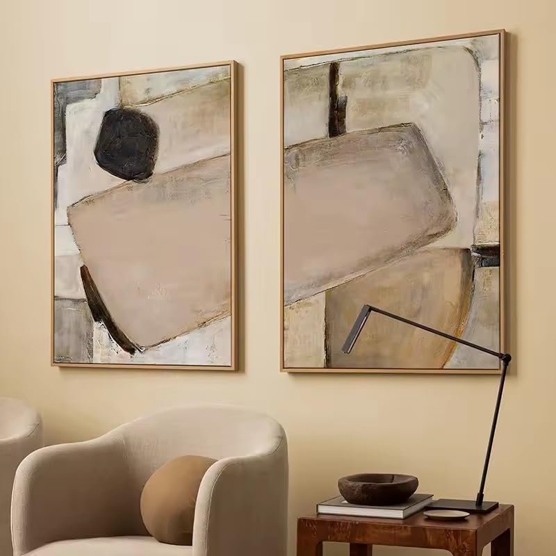 Lienzo decorativo de gran formato moderno abstracto de alta resolución sin marco juego de 2