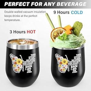 Kaira butterfly tumbler12 oz wine tumbler with lid 188 vacuum stainless steel coffee mug gifts idea for women black  urban country home decor