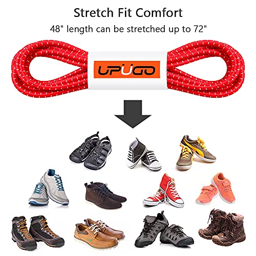 Image of UpUGo Elastic Shoe Laces, No Tie Shoe Laces Tieless for Kids, Adults, Elderly, One Size Fit All