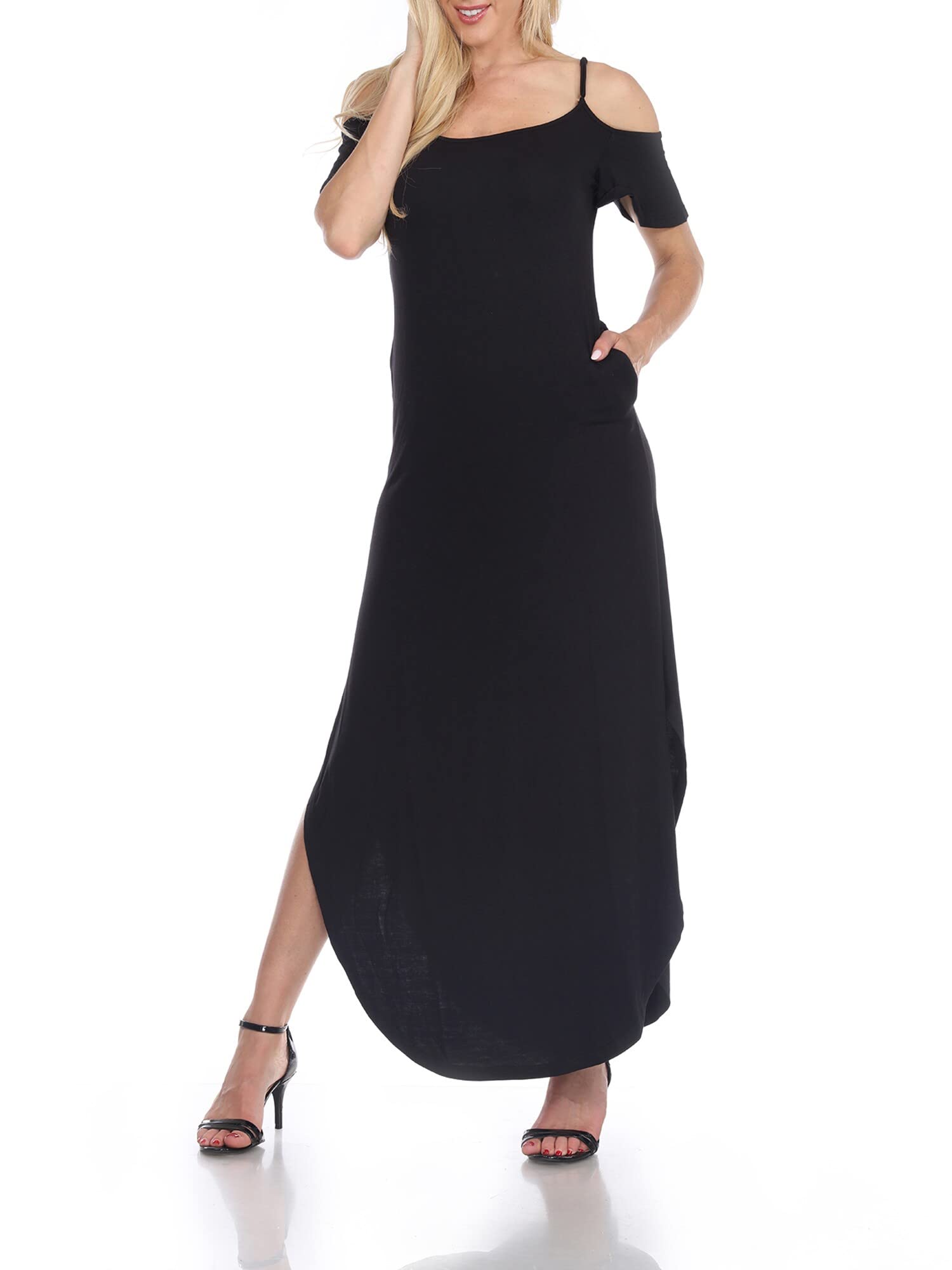 white mark Women's Lexi Maxi Dress Black at Amazon Women's Clothing store