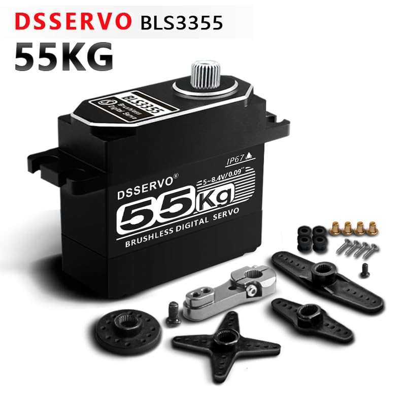 ANNIMOS 55kg Brushless RC Servo All Metal IP67 Waterproof High Torque Fast Digital Steering Motor