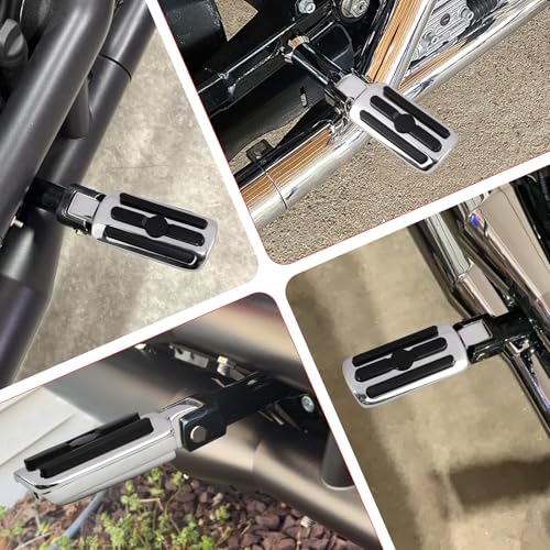 Image of Passenger Footpegs fits for Harley Softail 2018-2024 Deluxe Fat Boy Heritage Sport Glide Softail Slim Street Bob Breakout Low Rider models,Chrome