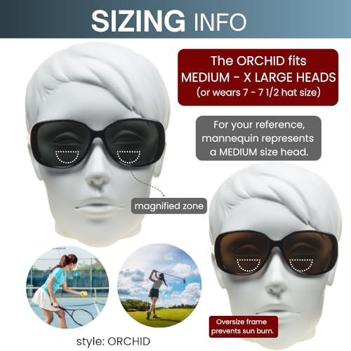 proSPORT Womens Polarized Bifocal Reader Sunglasses Gray Brown Lens Oversize Jackie-O Black Brown Frame3