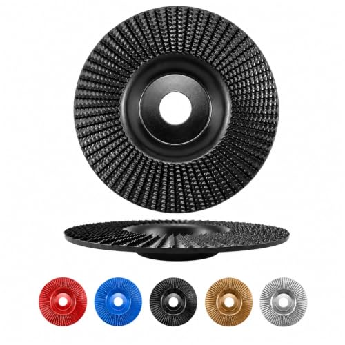 �؍H�p�f�B�X�N 125mm �^���O�X�e���J�[�o�C�h�� �f�B�X�N�O���C���_�[�p 22mm�� �؍ތ��� �ؒ��� ���` �ʎ�� �d�グ DIY�؍H�p �S�[���h(Black,Flat surface)