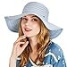 Produktbild Hut Strohhut Frische Sen Weibliche Sommer Faltender Großer Hut Europa Und Amerika Kleine Frische Becken Mütze Strand Sonne Ha (Color : Light Blue, Size : 57cm)