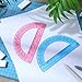 EBOOT Plastic Protractor Math Protractors 180 Degrees, 6 Inch, Pack of 2 (Pink, Blue)