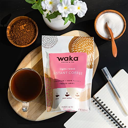 Waka Quality Instant Coffee — Unsweetened Butterscotch Flavored And Ethiopian Light Roast Instant Coffee Bundle — 100% Arabica Freeze Dried Beans — No Sugar Added & Unsweetened #TOP6