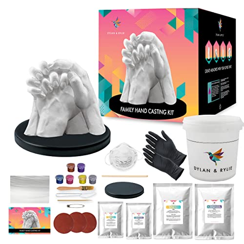 Product Image of the Hand Molds Casting Kit - DIY Hand Casting Kit Family Size Hand Sculpture Kit, Couples Anniversary Keepsake Hands XL for Friends and Family - Hand Mold Casting Kit Wedding Gifts for Her & Him