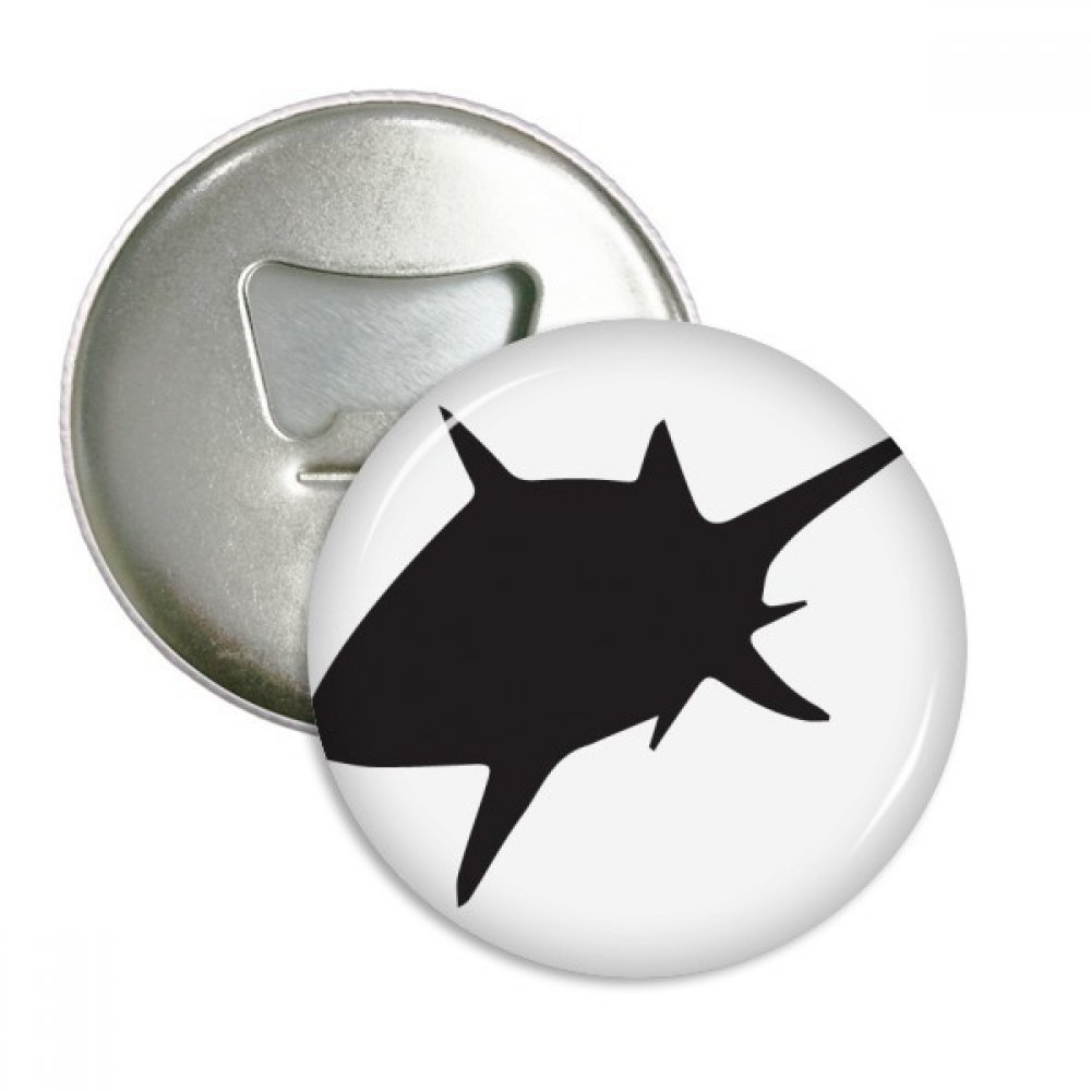 Badge bouton cadeau 3pcs argent et ouvreur bouteille motif shark ocean