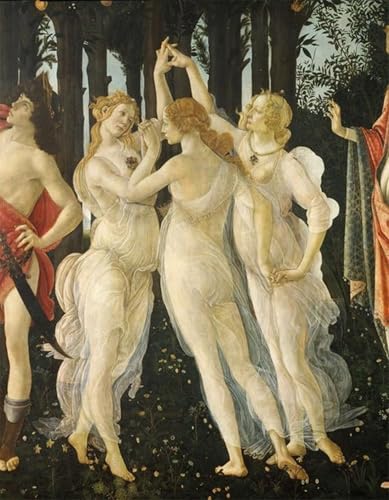 Cuadro en lienzo Primavera de Botticelli en alta definición, lienzo decorativo de 60x90cm