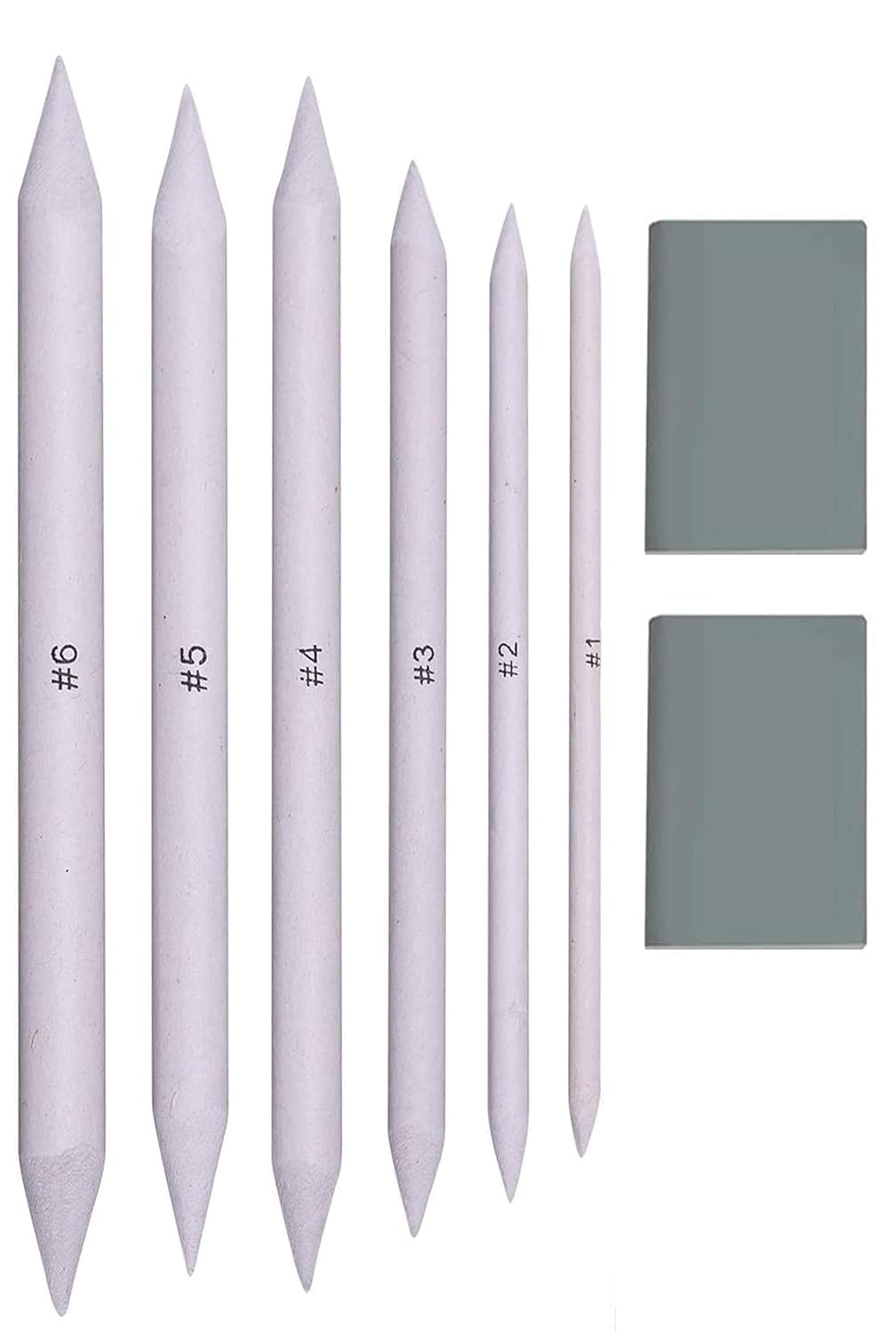53 Arts 2 Kneadable Art Erasers and 6 Pcs Paper Stumps/Blending Stumps-image-22