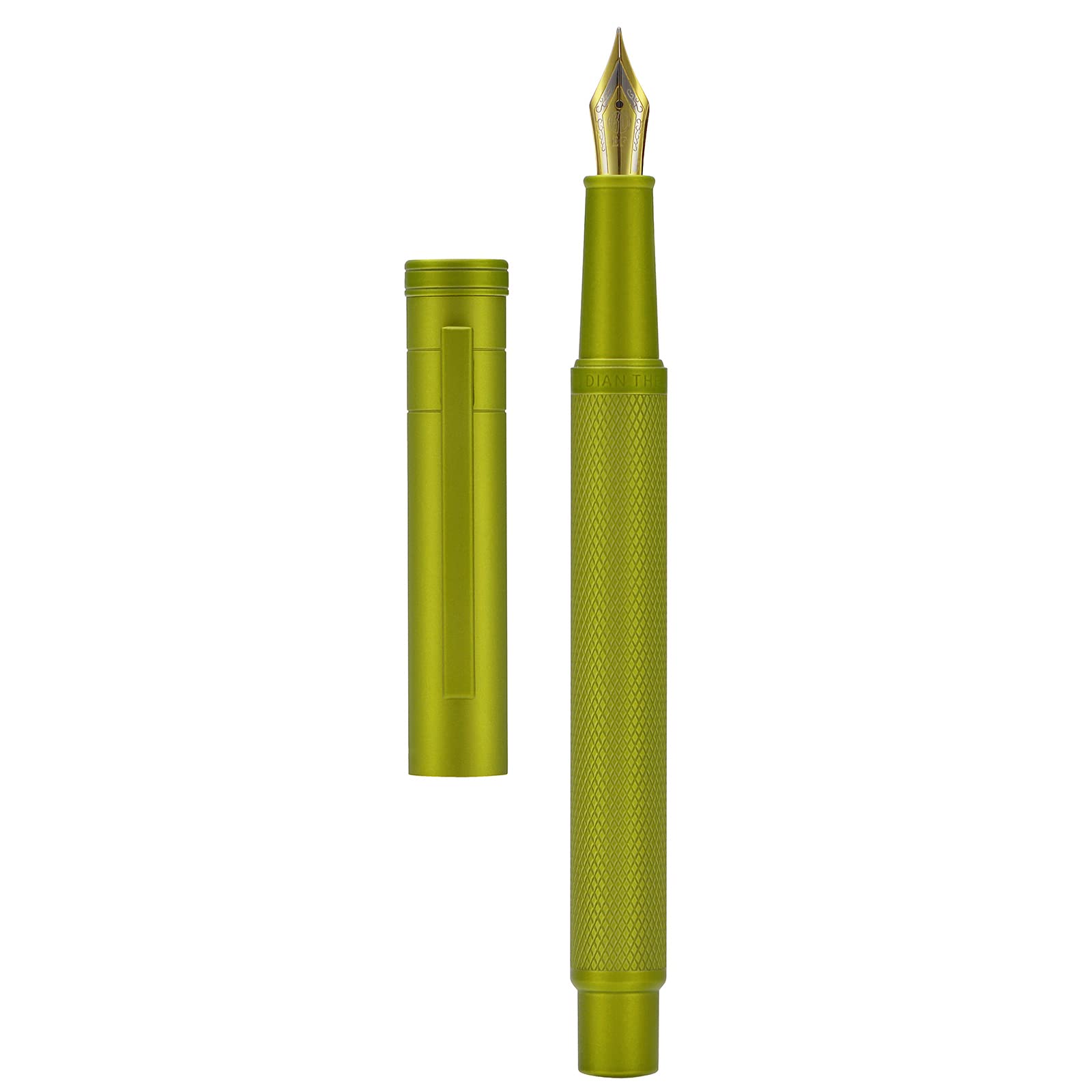Mustard Yellow Forest Fountain Pen Medium Nib Classic Design with Converter and Metal Pen Case Set by Hongdian - Image 3