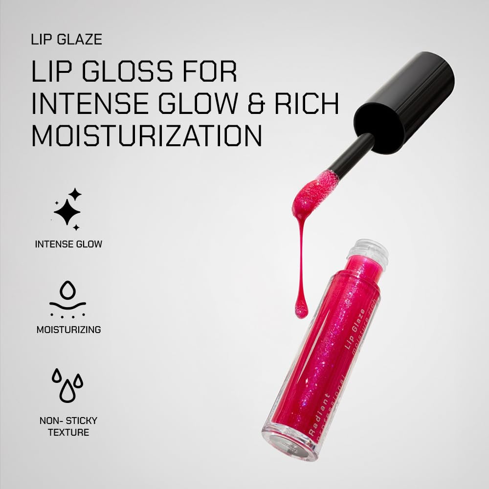 Radiant Professional Lip Glaze (23 Shades) - Ultra-Glossy, Non-Sticky & Long-Lasting Lip Gloss for Women - High Shine Hydration - Vegan & Moisturizing for Soft, Nourished Lips - (10 ENGLISH ROSE) - Image 3
