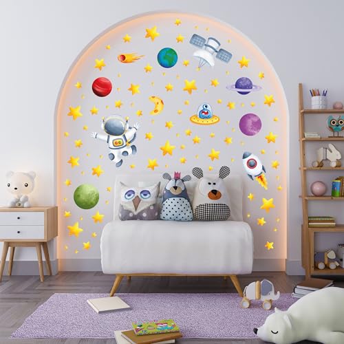 Vinilos Decorativos Infantiles Astronautas y Planetas miniatura 1