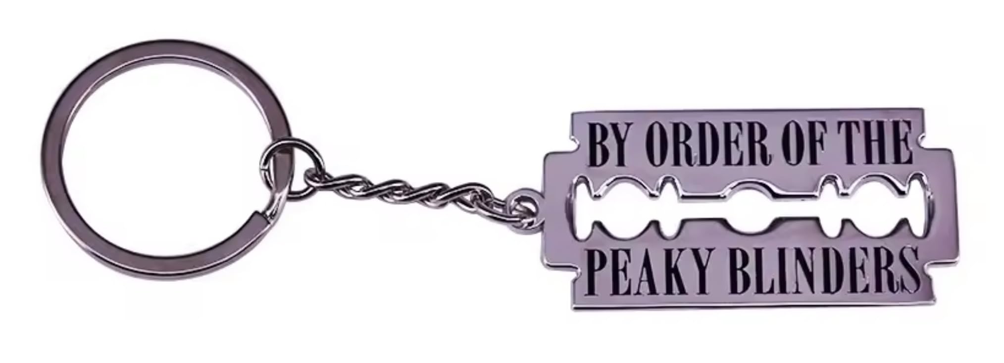 Pinstant Peaky Blinders Razor Blade Shelby TV Show By the Order Of Small Heath Birmingham 1919 Guns Keychain KeyRing Key Chain Ring
