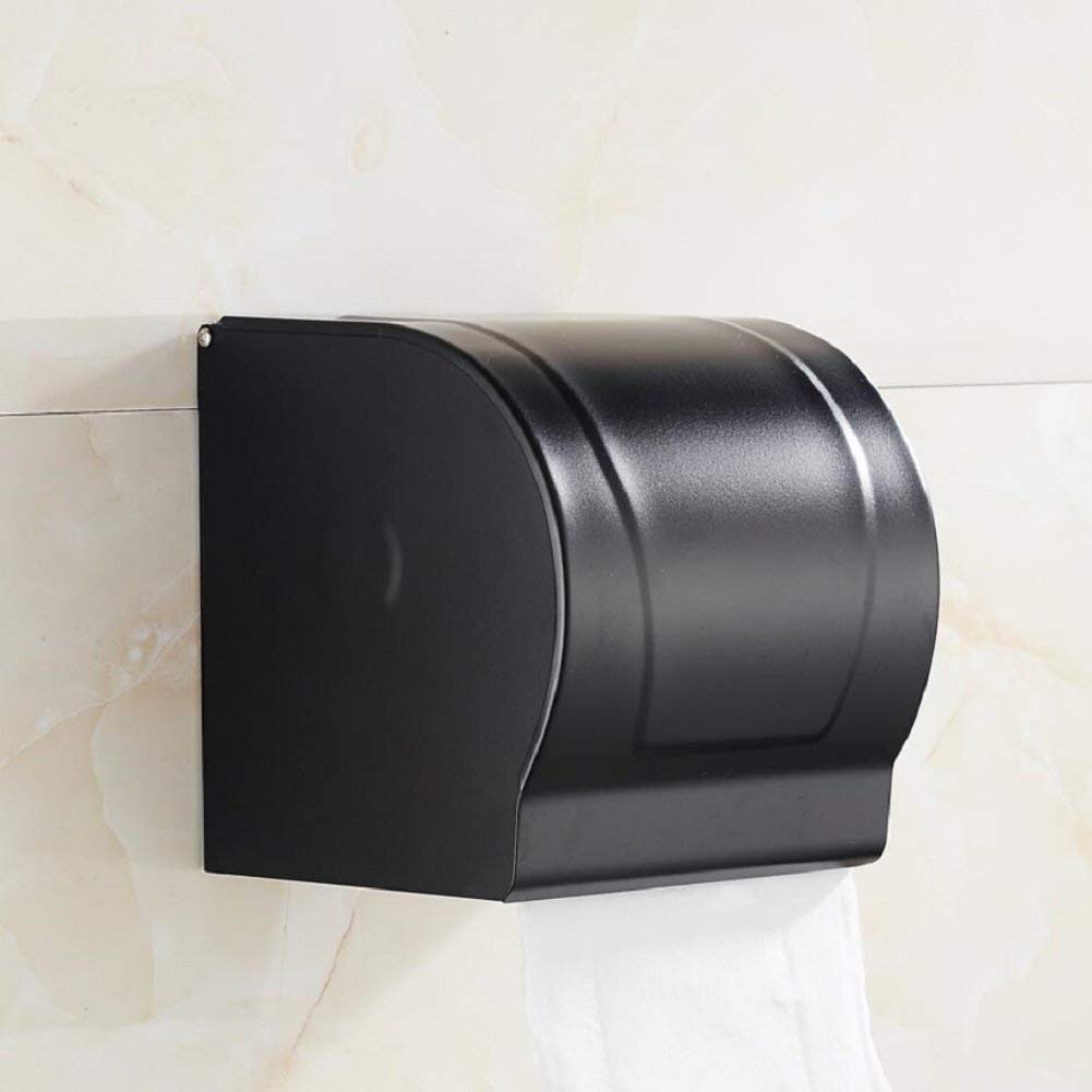 Porte-papier hygiénique noir anti-corrosion GZZ fixation murale fixe
