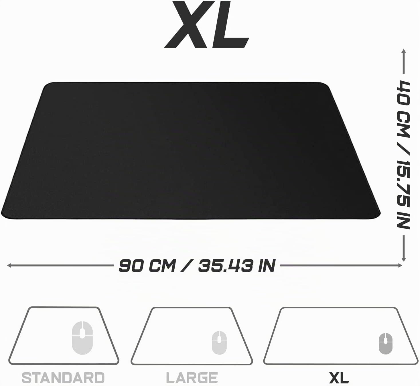 SIDORENKO XXL Gaming Mousepad 900 x 400 mm Antiscivolo Nero Tappetino Mouse