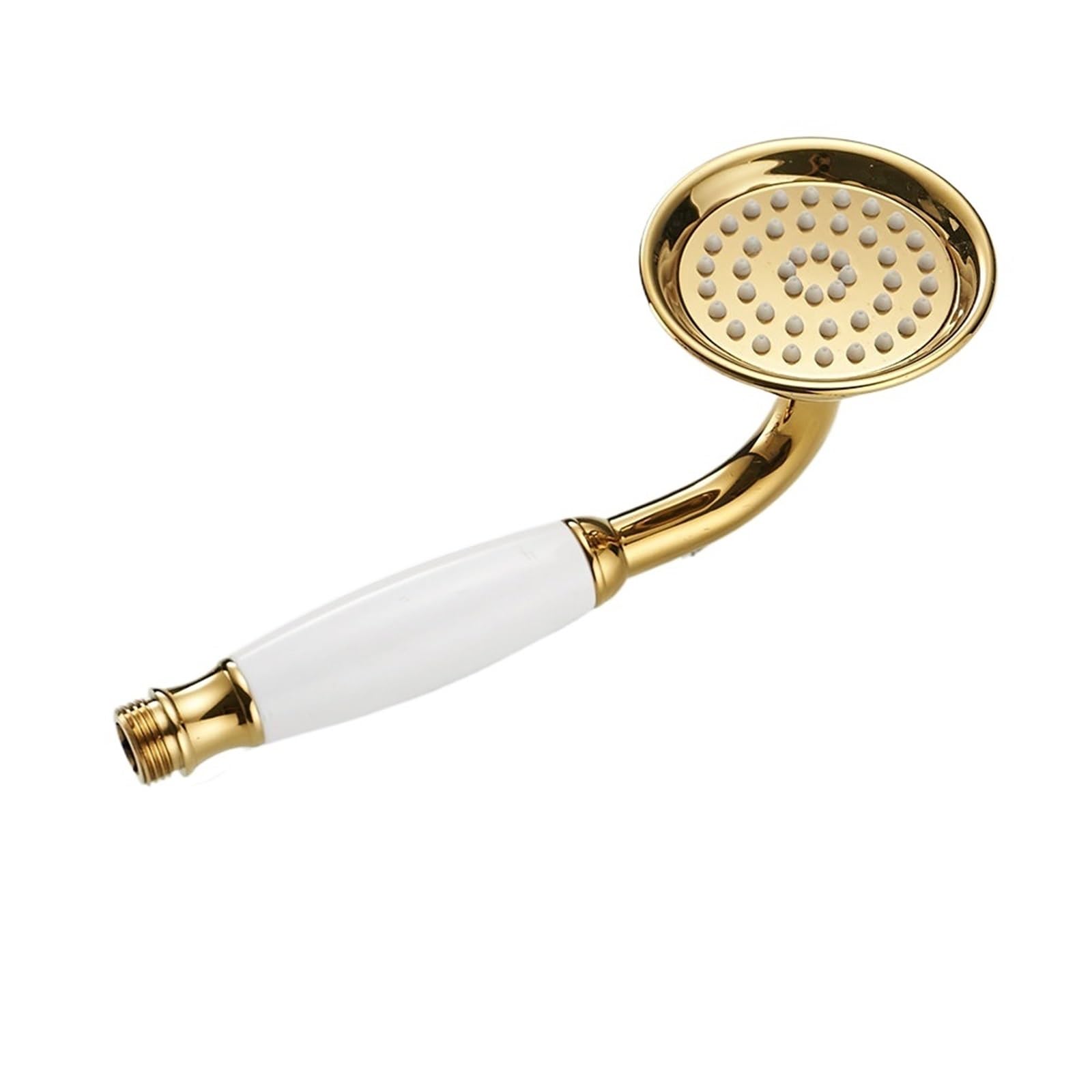 Zymjzbetic Shower Head Shower Heads Antique Brass Bathroom Hand Held Sprayer Head Rainfall Faucet(Gold-White)