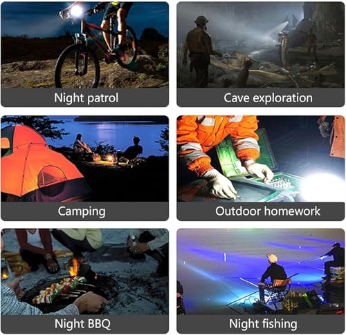 Image of High Power Long Distance Rechargeable Torch Light with 5000mAh Battery and 5 Modes Searchlight with Front and Side Flashlight Torch for Outdoor, Emergency, Camping (WD-5021A)