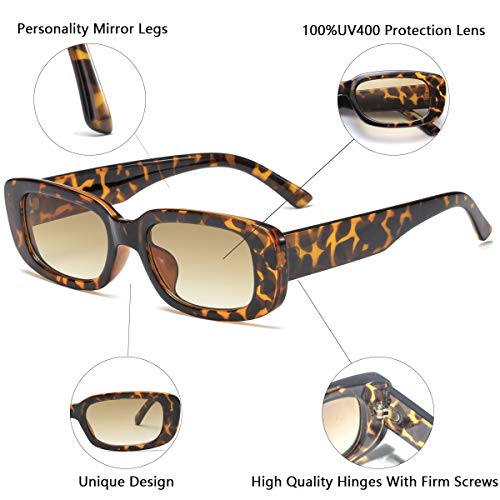 Image of Vintage Rectangle Sunglasses for Women Men 90s Fashion Narrow Square Frame Eyewear UV400 Protection