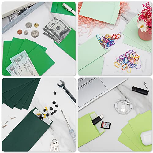 100 Pack Gradient Green Cash Envelopes Self Adhesive 6.7X3.5 Inch 120 Gsm, Fit For Envelope Money Saving Challenge, Money Envelopes For Cash, Budgeting, Tips, Check, Coin & Tickets (Greenery-100) #TOP4