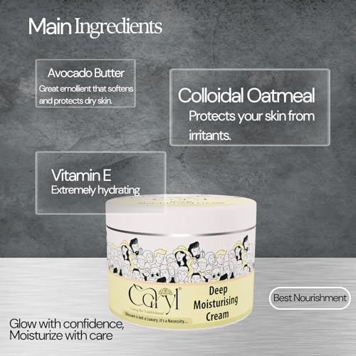 Image of CARYL Deep Moisturizing Cream 100g & Body Lotion 200ml Combo Pack | Intense Hydration Skincare Kit for Dry Skin Women, Men | Non-Sticky, Long-Lasting, Nourishing Moisture Cream for Skincare | Soft, Smooth & Healthy Skin Moisturizer Lotion for All Skin Type | Best For Gift