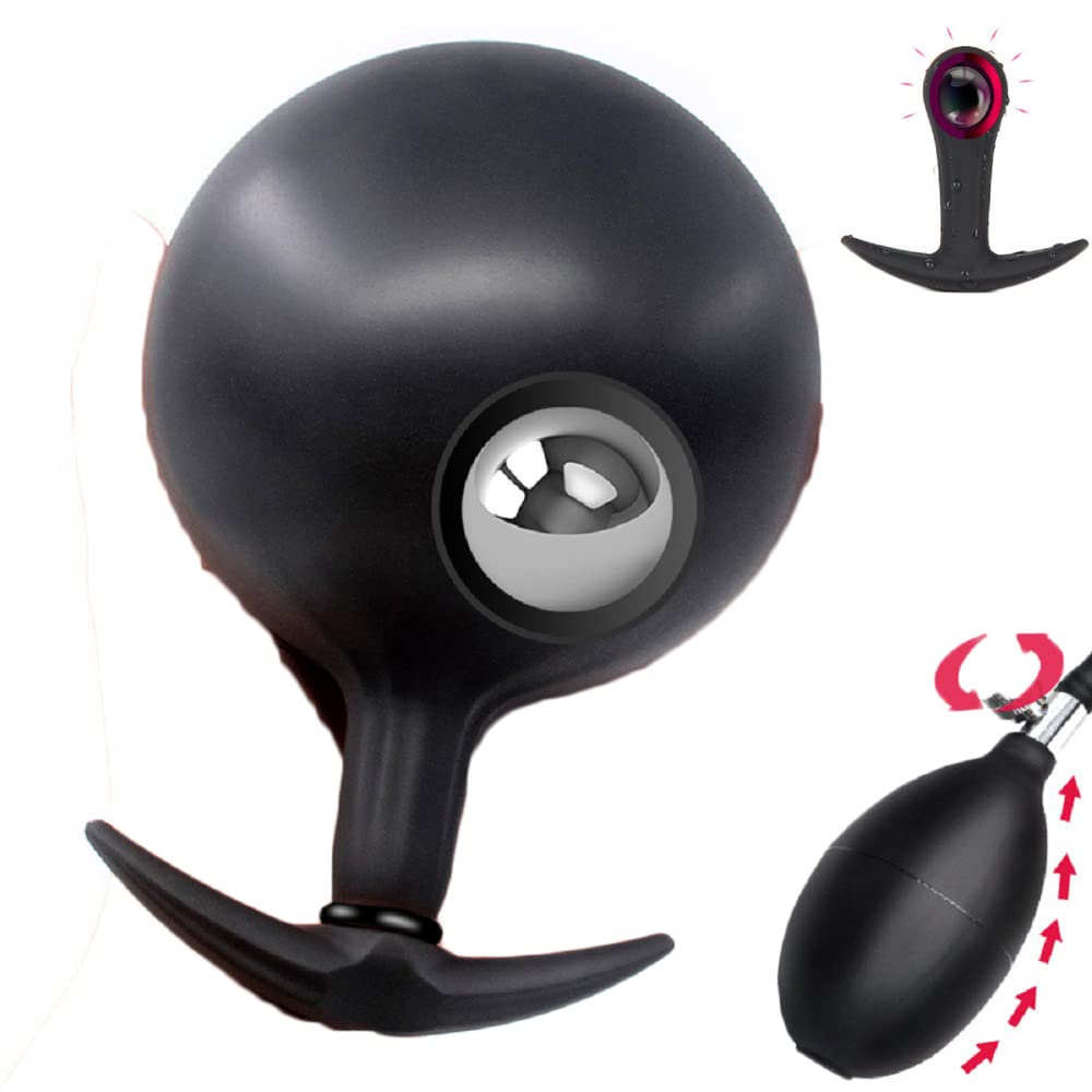Plug Anal Gonflable InflateGear En Silicone Noir - Pour Massage Prostate Et Jeux De Couple