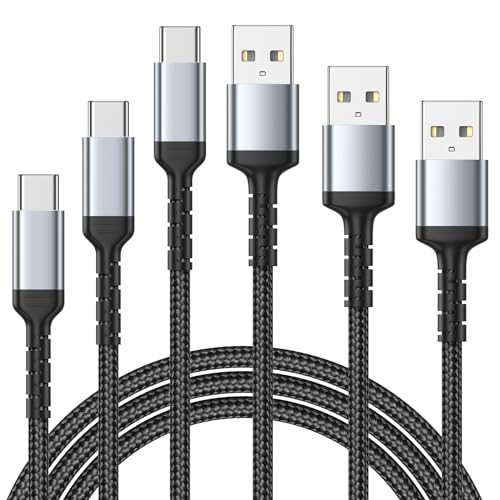 2m USB C Kabel 3Pack, 3A Nylon USB A auf USB C Ladekabel Typ C Schnellladekabel Kompatibel f&uuml;r Samsung Galaxy S26 S25 S24 S23, iPhone 17 16 15 Pro Max, Pixel