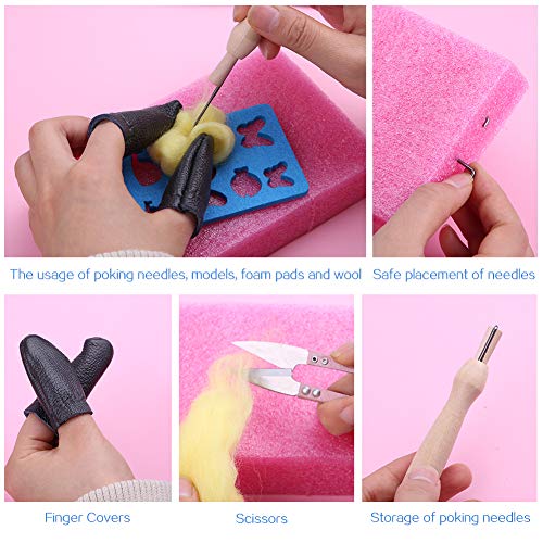 150 PCS Needle Felting Tools for Beginner, Needle Felting Kit, 39 Colors Wool Roving Set Include Curly Wools, with Wool Felt Tools and Foam Mat for DIY Complete Needle Felting Starter Kit - Thumbnail 5