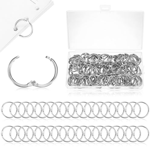 110 Pcs Anillas Encuadernar, 20mm Anillas de Carpetas de Libro Hojas, Anillo de Carpeta de Metal, Sueltas de Libro para Tarjeta de Estudio Álbum de Fotos Recuerdos Scrapbooking Llavero