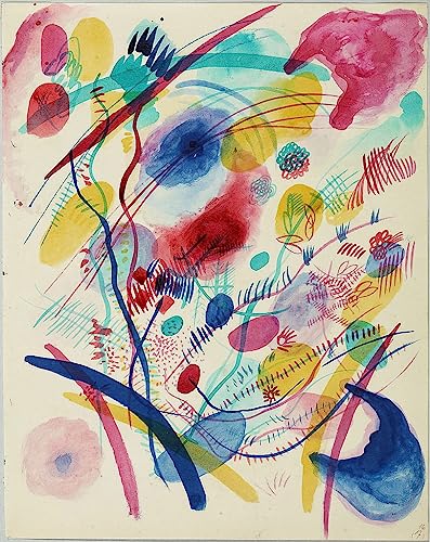 Affiche Kandinsky Composition en Rougebleuvert et Jaune : image sur toile décoration murale