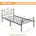 Yaheetech 13 inch Twin Size Metal Bed Frame with Headboard and Footboard Platform Bed Frame with Storage No Box Spring Needed Mattress Foundation Black