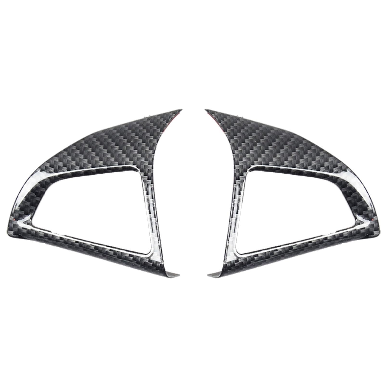 Car Decoration Interior for Chevrolet for Cruze Sedan Hatchback 2009-2015 Trax 2Piece Car Chrome Steering Wheel Protective Cover Trim Sticker(B Carbon Fiber)
