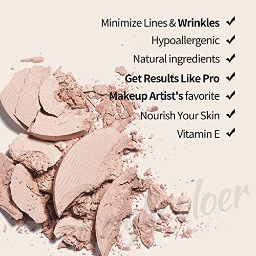Phoera 39955-104 Aquapurity - Phoera Sheer Matte Fixing Powder Makeup Base Fixer Setting Powder Foundation Fixing Compact Pressed Powder Long Lasting Make Up Fixer Skin Vitamin E Beauty Blender thumb #2