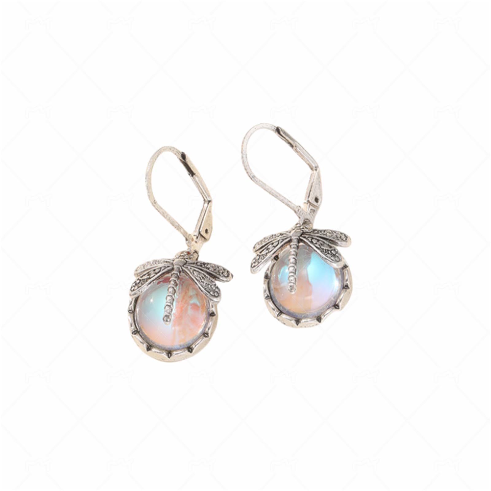 Vintage Dragonfly Moonstone Earrings Gold Plated Boho Statement Gemstone Butterfly Insect Animal Chic Purple Crystal Rhinestone Dangle Leverback Earrings for Women Ethnic Style Fashion Jewelry Gifts,-image-32