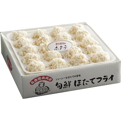 青森旬鮮 ほたてフライ400g KF-THR 本場、青森陸奥湾で獲れたホタテを使用。ジューシーで甘いホタテの旨味を楽しめます。パン粉を手付けしているので、さっくりとした食感に揚がります。