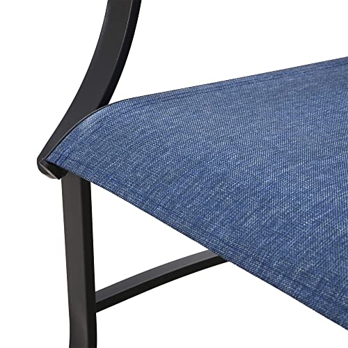 Image of LOKATSE HOME Patio Dining Chairs with High Backrest Teslin Bar Set of 2 Outdoor Metal Furniture for Garden Patio Pool Yard