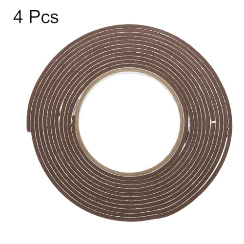 Image of uxcell 4pcs Rolls Single Sided Foam Tape Removeable EVA Sponge Mounting Tape Strong Adhesive Tape Strips(Brown, 13ft x 1 /2 inch x 1 /8 inch) for Home Paint Wall Hanging Poster Decor