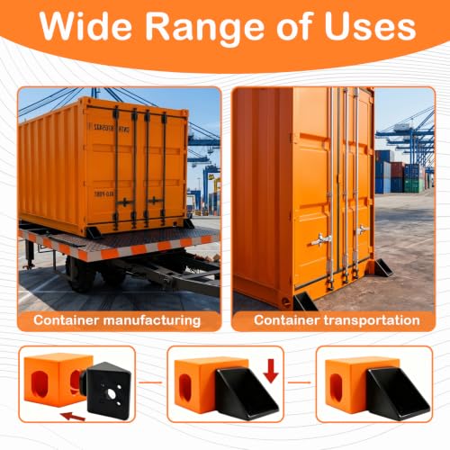 6 Pack Heavy Duty Triangular Container Side Twist Lock Tie-Down & Ground Anchors, Hot-Dipped Galvanized & Alloy Steel w/Full Bevel, Secure Door Brackets for 20/40ft Sea/Freighter & Rail Containers by NULTRUMA - Used condition - Image 5