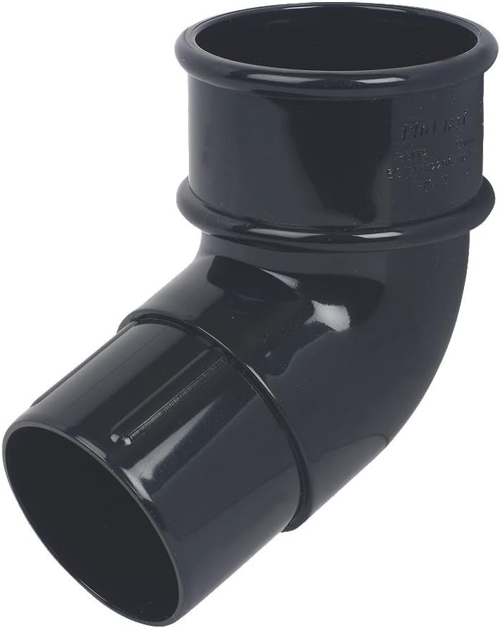 Floplast (50mm Offset Bend) (Black) 50mm Downpipes & 76mm Miniflo Guttering for shed, Porch, Conservatory, Out Building, etc Full Range Black NOT for Standard House guttering - Smaller