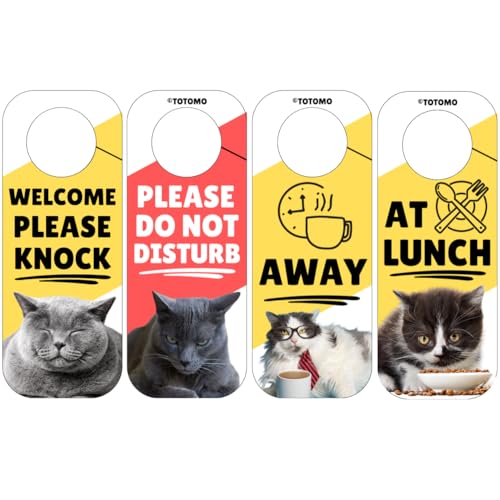 Do Not Disturb Door Hanger Sign Cat Design 3.5" x 9