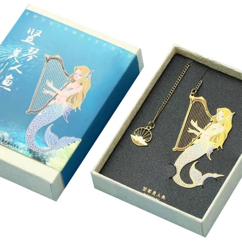 YOUKUSHI - Le marque-page pendentif sirène en métal parfait pour n'importe quel livre, marque-page vintage gravé, un cadeau unique pour les lecteurs dames hommes enfants étudiants et amis. (exister)