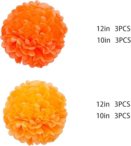 Miniatura 9 de XIKSXITN 12 pompones de papel de seda dorado morado para colgar, pompones de papel para decoración de fiestas (10 y 12 pulgadas)