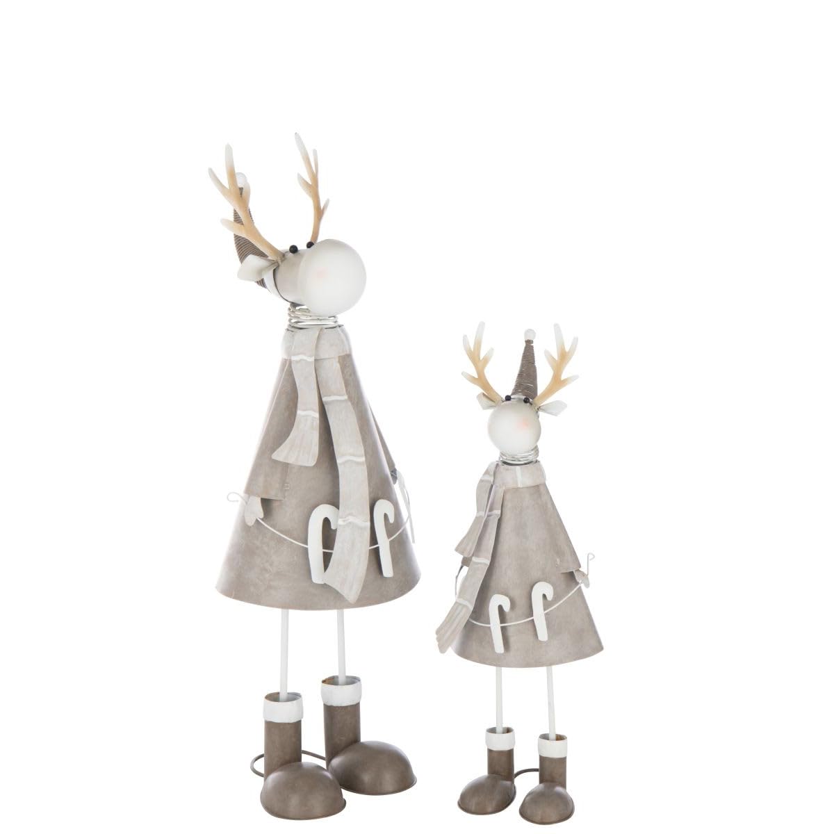 Statuette Déco en Métal Sucre d'orge 43cm Grège